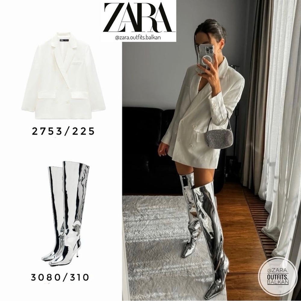 ZARA Metallic OTK Boots